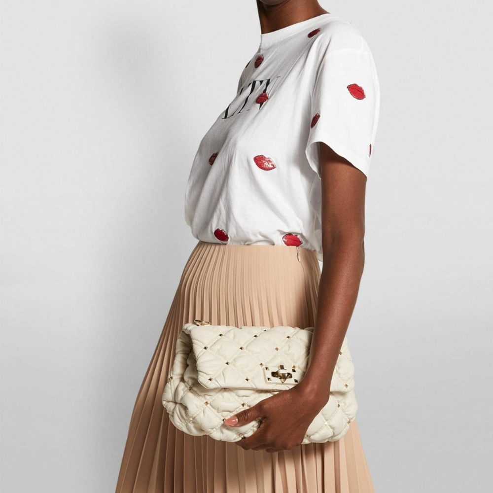 Valentino Garavani Ivory Spikeme Shoulder Bag - Picture 4 of 10